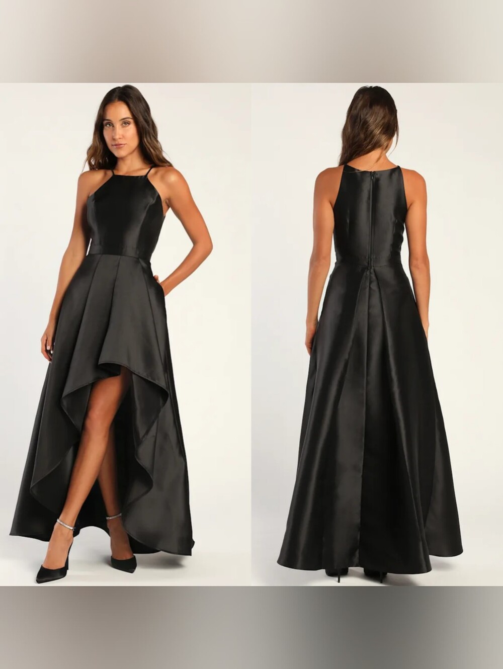 Lulus Broadway Show Black High-Low Gown L Wedding Party Formal Prom